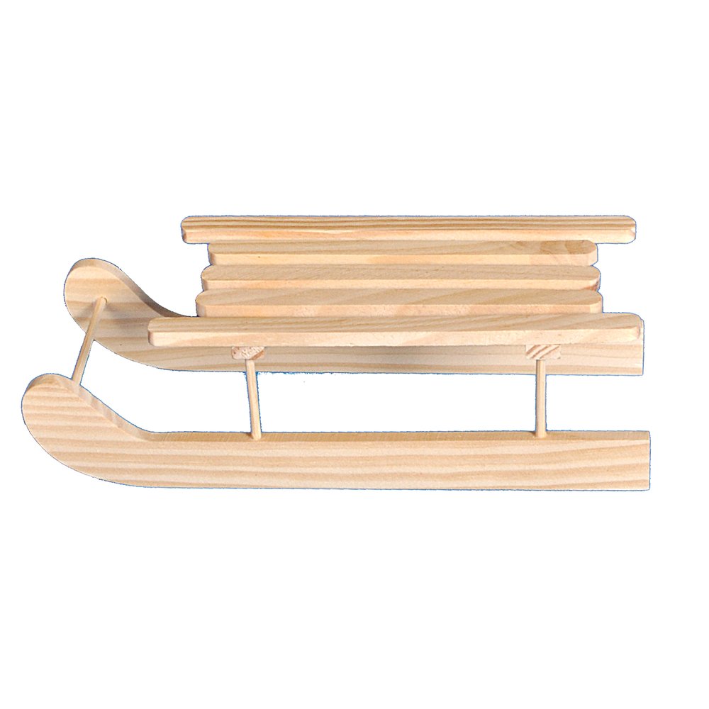 Schlitten Holz natur, 20 x 8 x H 5,5 cm