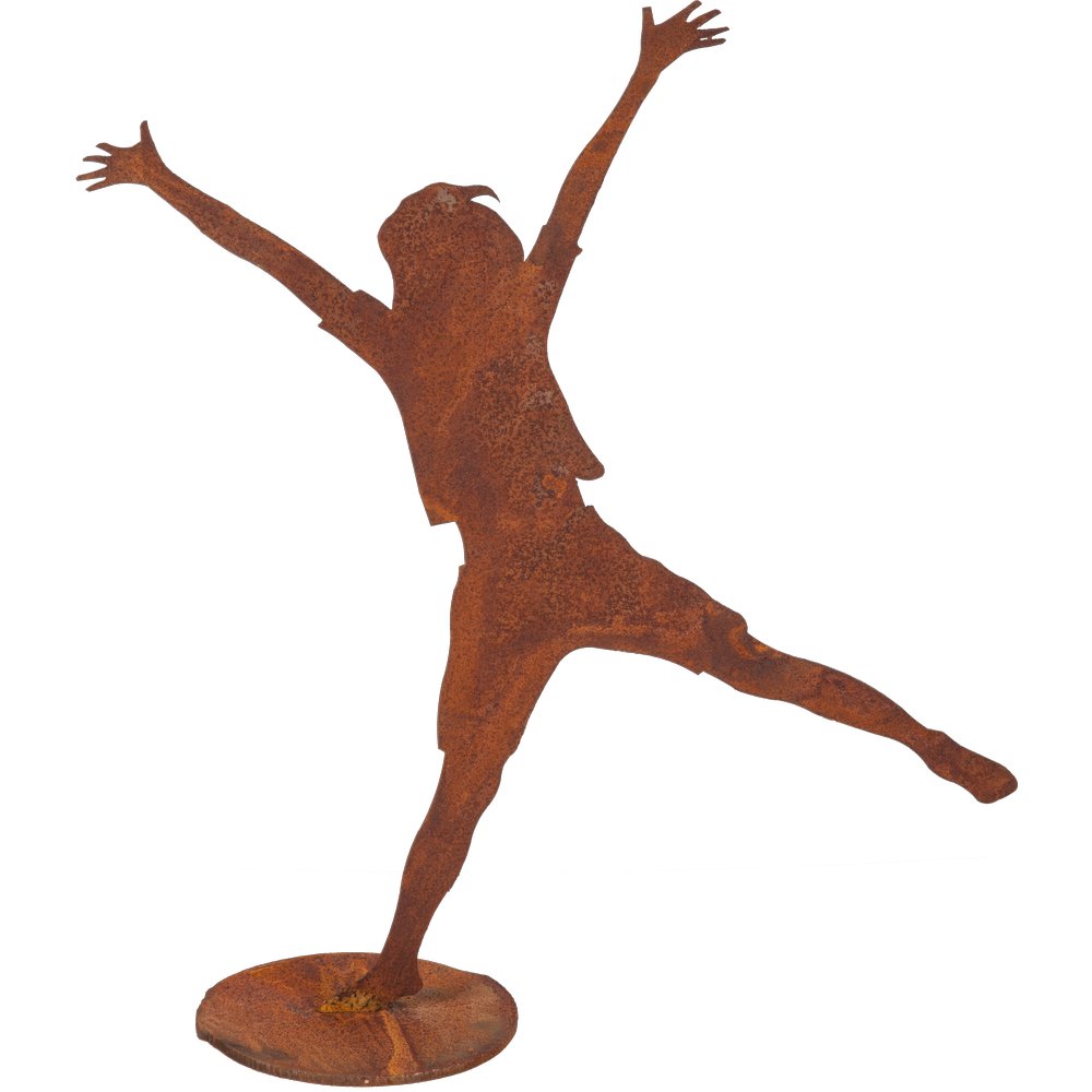 JOY Figur Annika auf Platte Metall/Rosteffekt, 30 x 33 cm