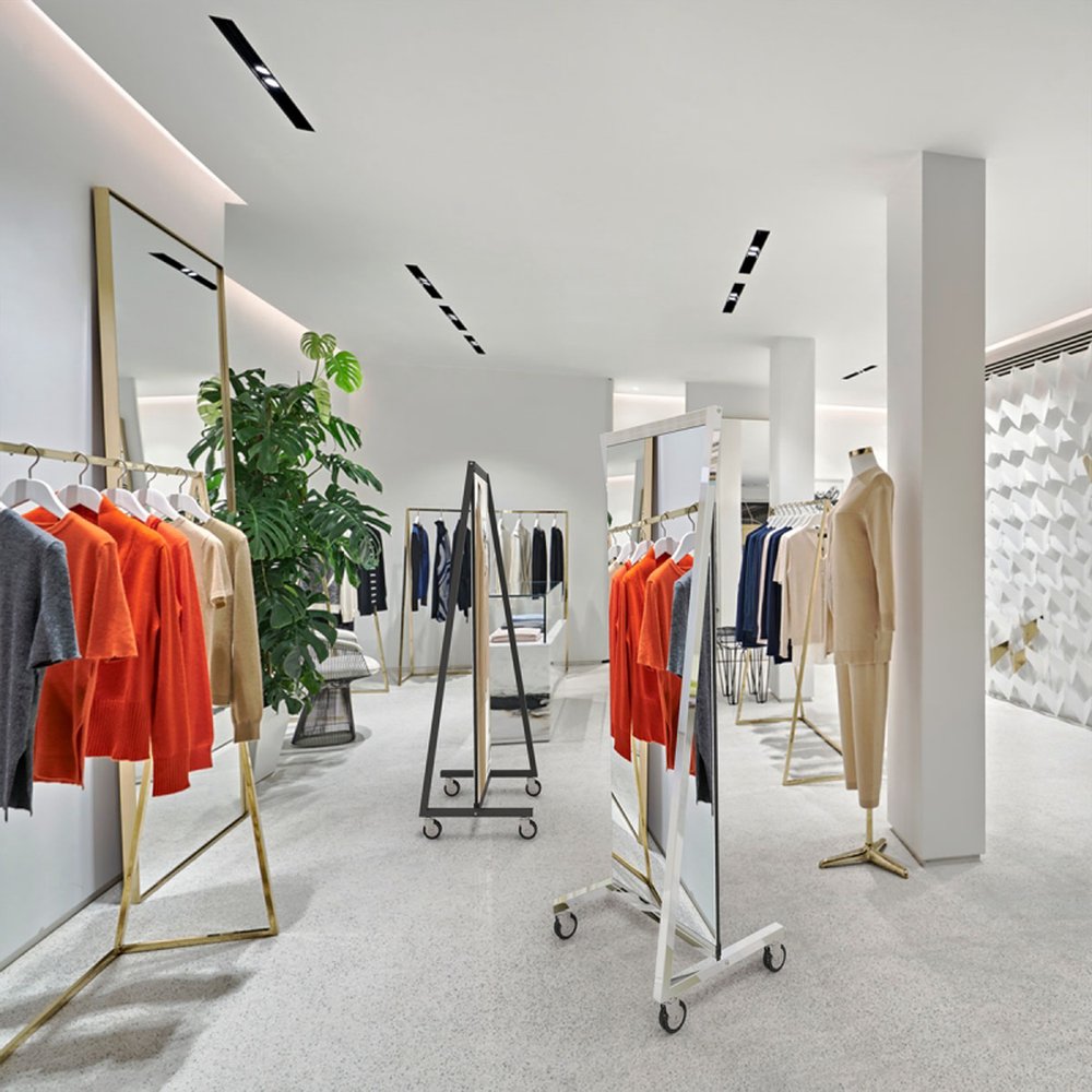 Bodenspiegel Quadro schwarz matt, 55 x H 150 cm