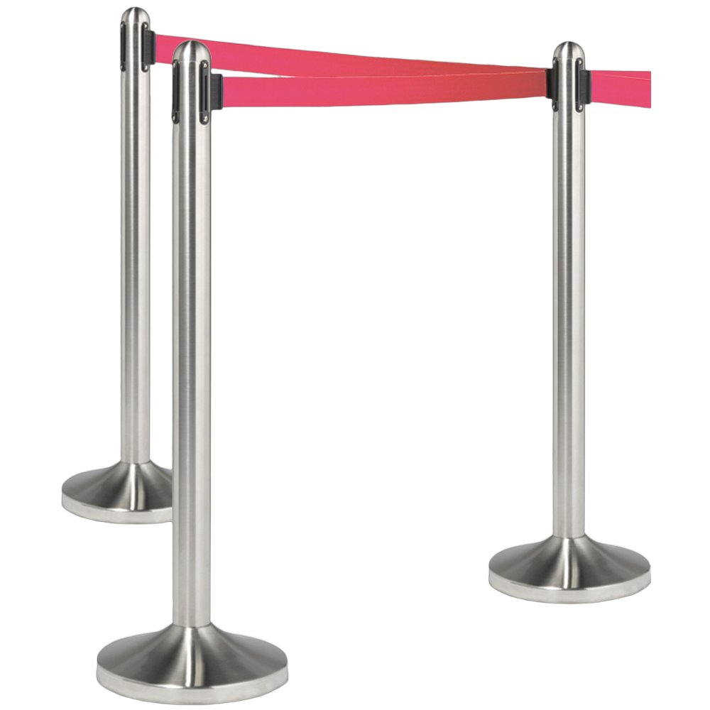 PLS Vario Stange silber, Gurt rot, L 210 cm