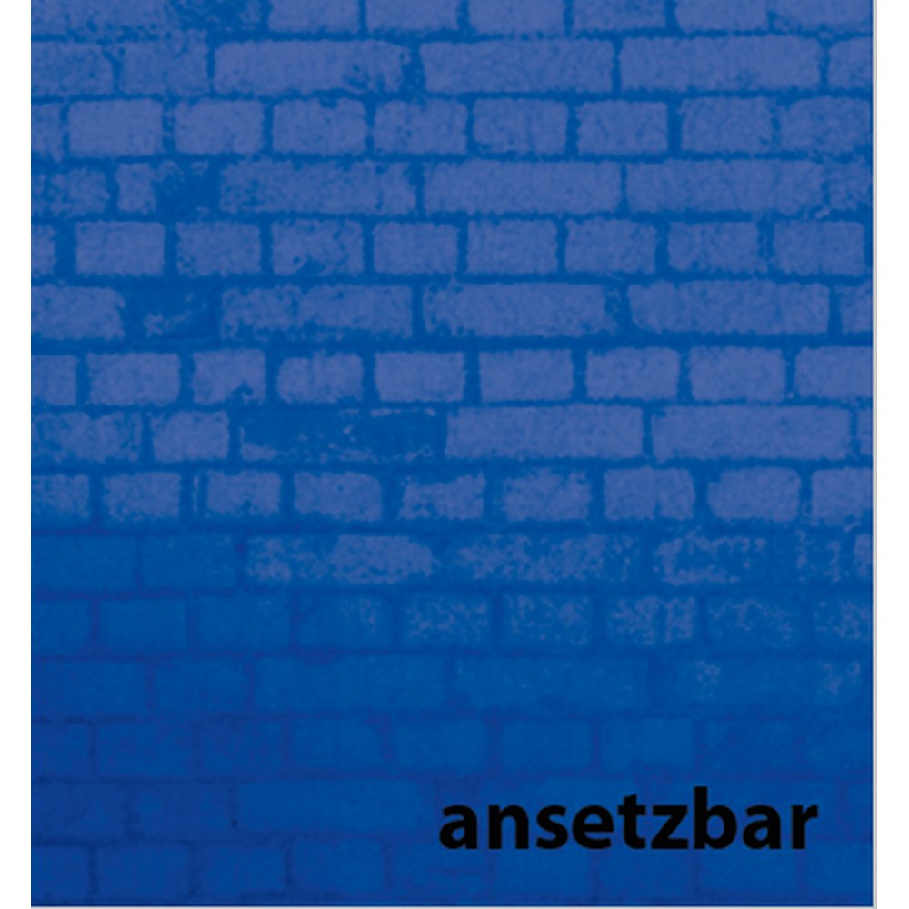 Druck auf Papier Mauersteine blau, 120 x 270 cm