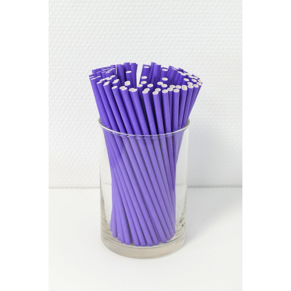 Papierstrohhalme Deluxe lavendel, 100 Stück, Ø 6 mm