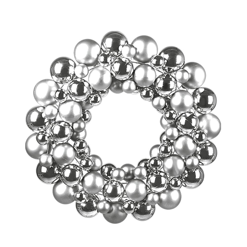 Kugelkranz glanz-matt B1 L grau-silber, Ø 60 cm