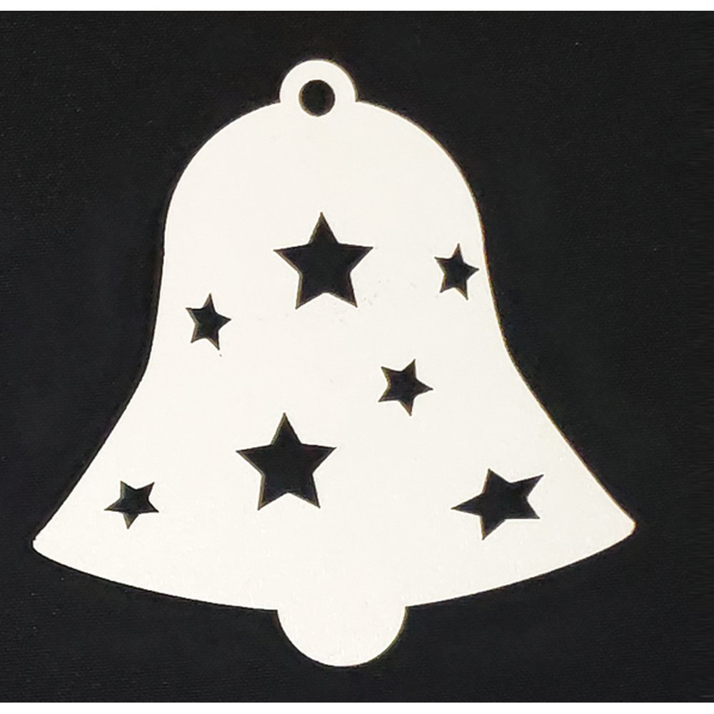 Anhänger Glocke mit Sternen weiß, Ø 9,5 cm