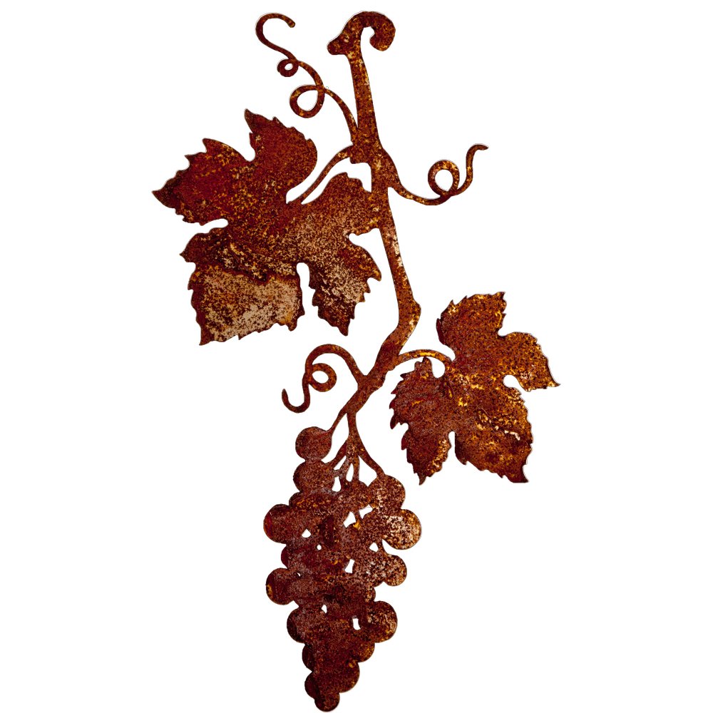 Weinrebe zum Hängen Metall/Rosteffekt, 24 x 39 cm