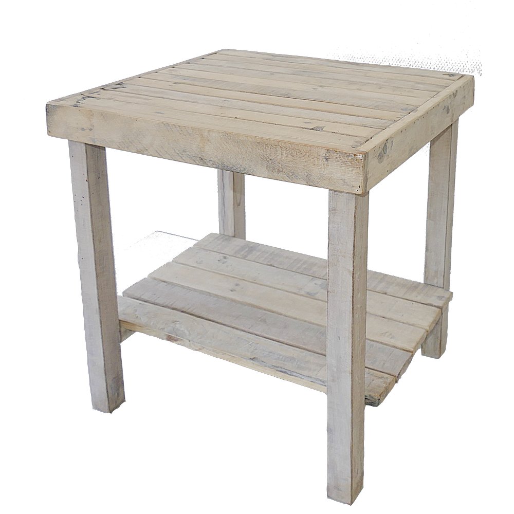 Holz-Tisch klein natur gebürstet, 56 cm