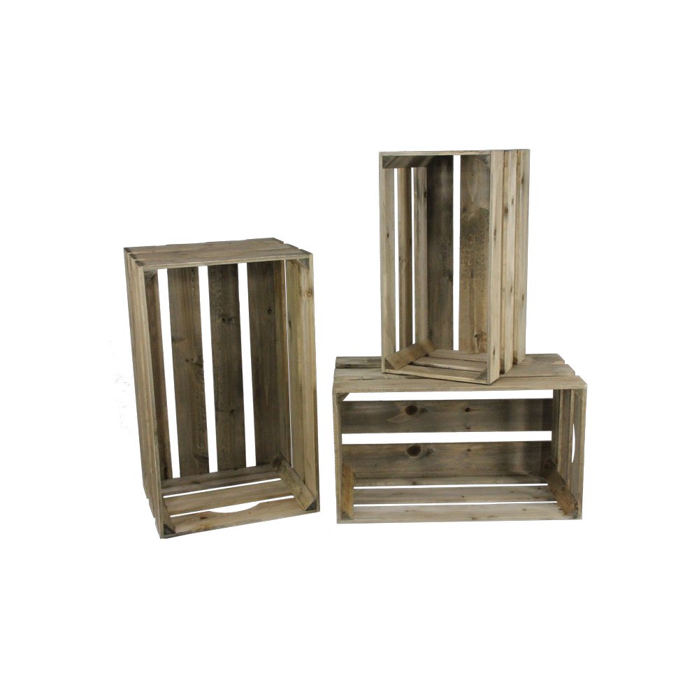 Holzkistensatz Big 3-teilig braun, 55/50/45 cm