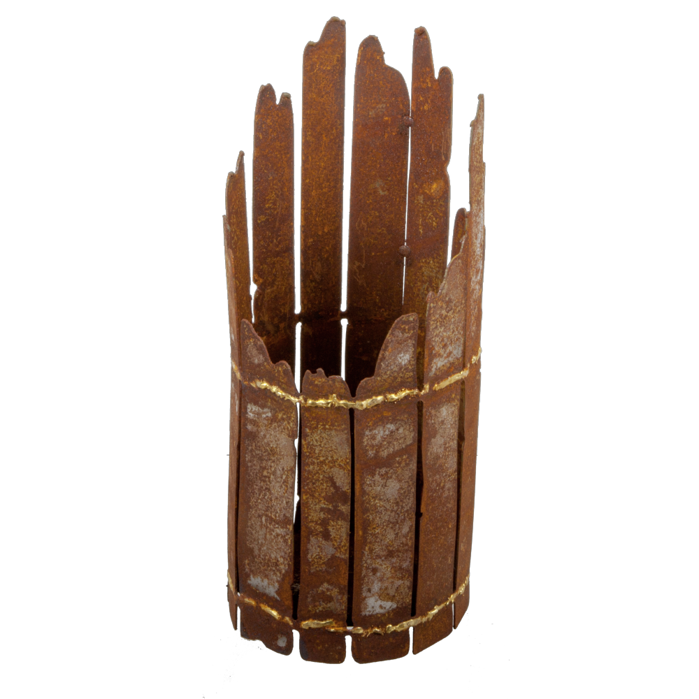 Fackel Rost + Goldnaht Metall rosteffekt, Ø 12 x 32 cm