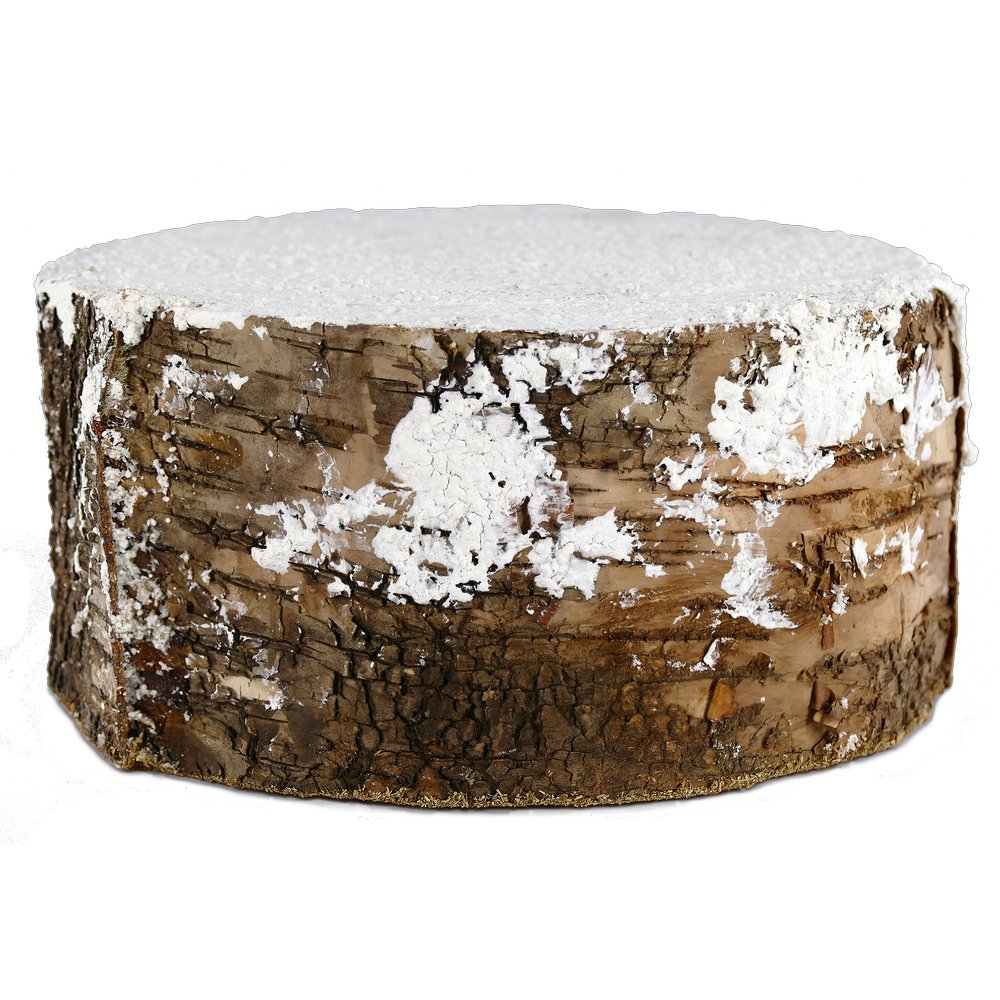 Baumstamm mit Schnee natur-weiß, Ø 20 x 10 cm