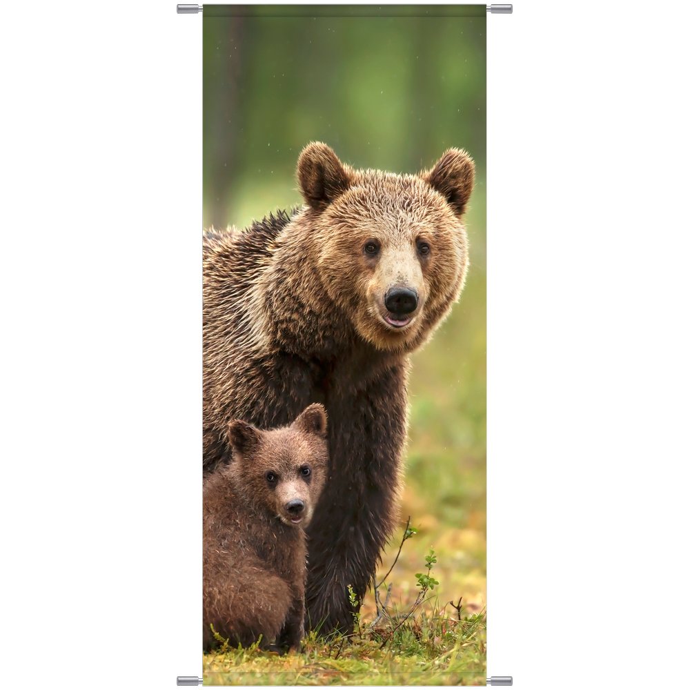 Banner Bär mit Kind natur, 75 x 180 cm