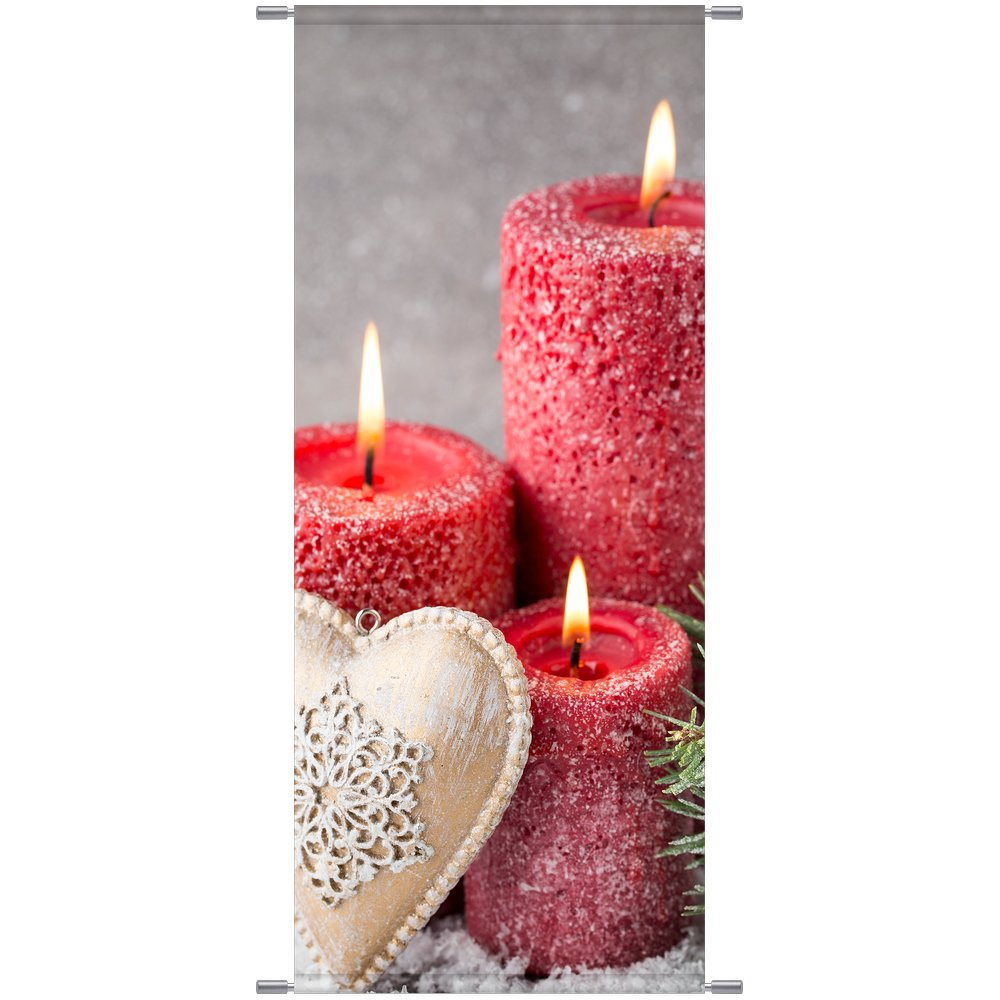 Banner Kerzenlichter rot, 75 x 180 cm