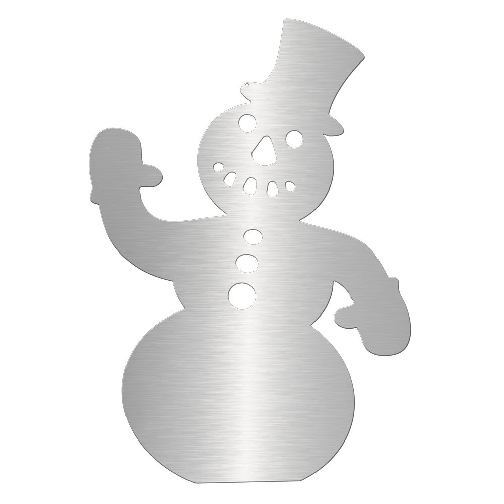 Schneemann 2D Edelstahl silber, 30 x H 44 cm