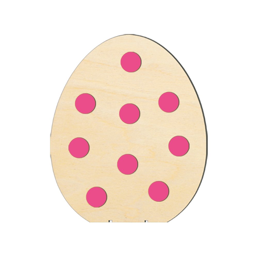 Display 2D Ei mit Filz Punkten natur/pink, H 50 cm