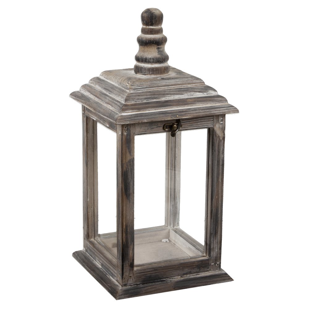 Laterne-Classic Holz vintage, 39 cm
