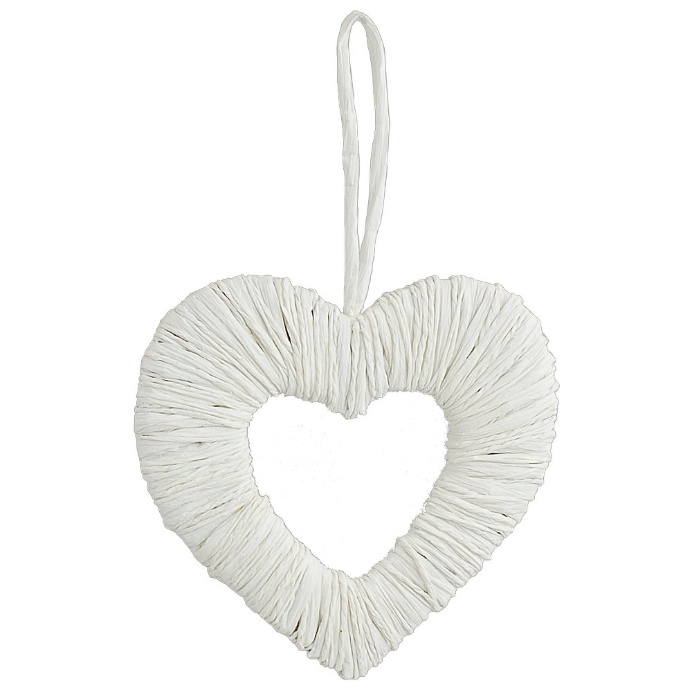 Herz Paper Rope Kontur weiß, 14 x 14 cm