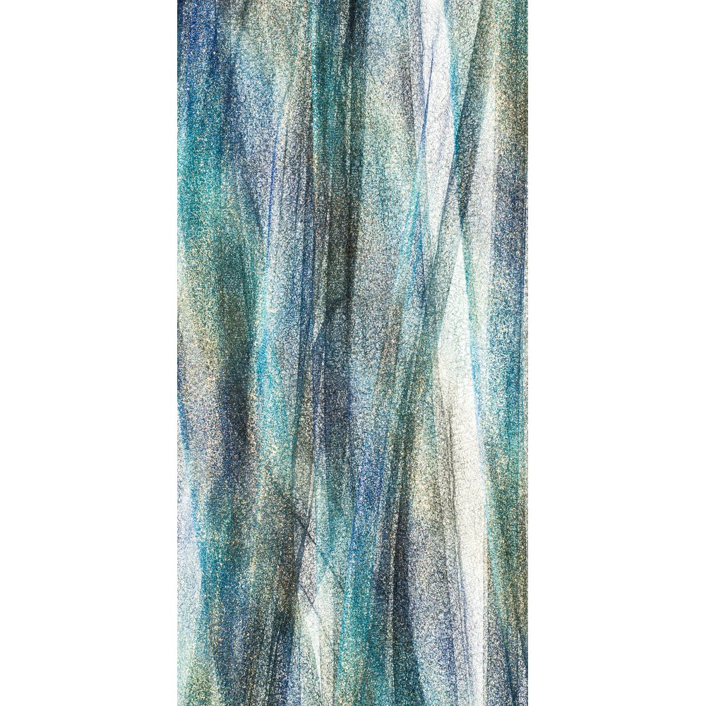 Stoff Regenbogen marine-türkis-gold, 150 cm brei