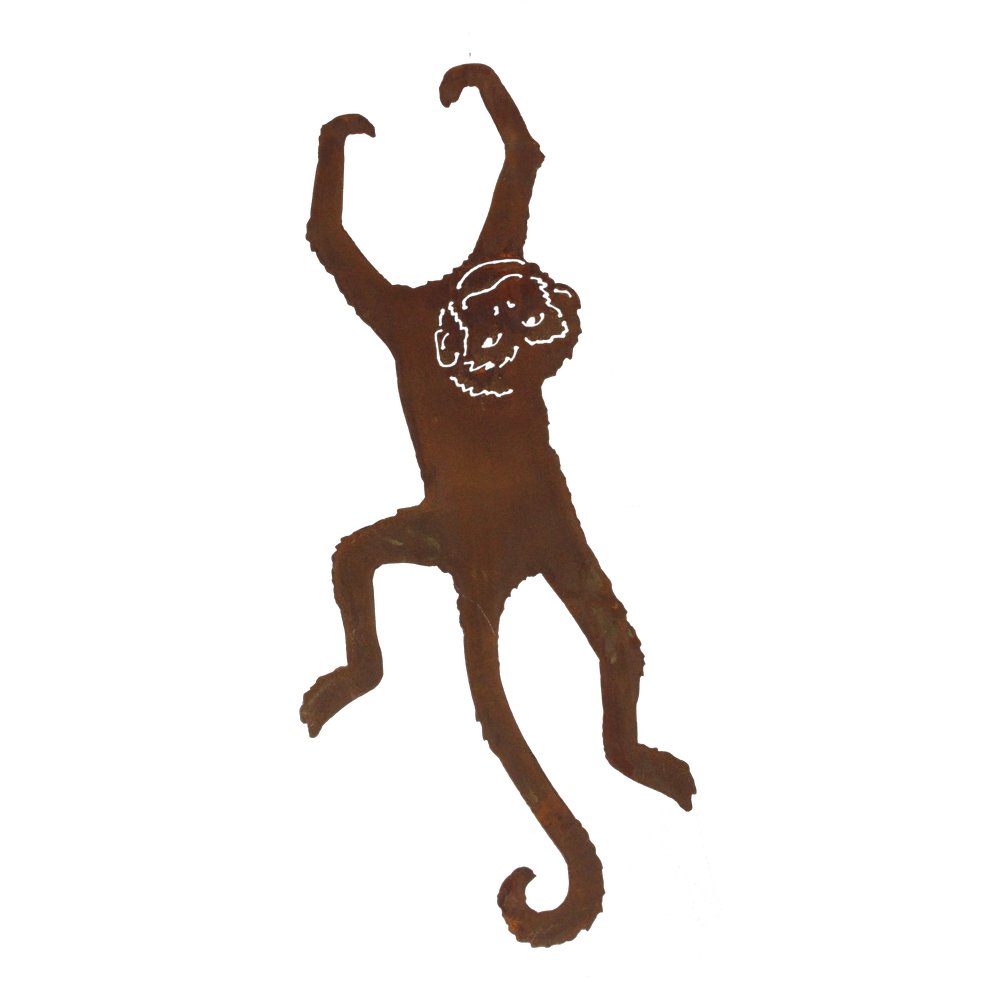 Affe Metall/Rosteffekt hängend, 23 x 68 cm