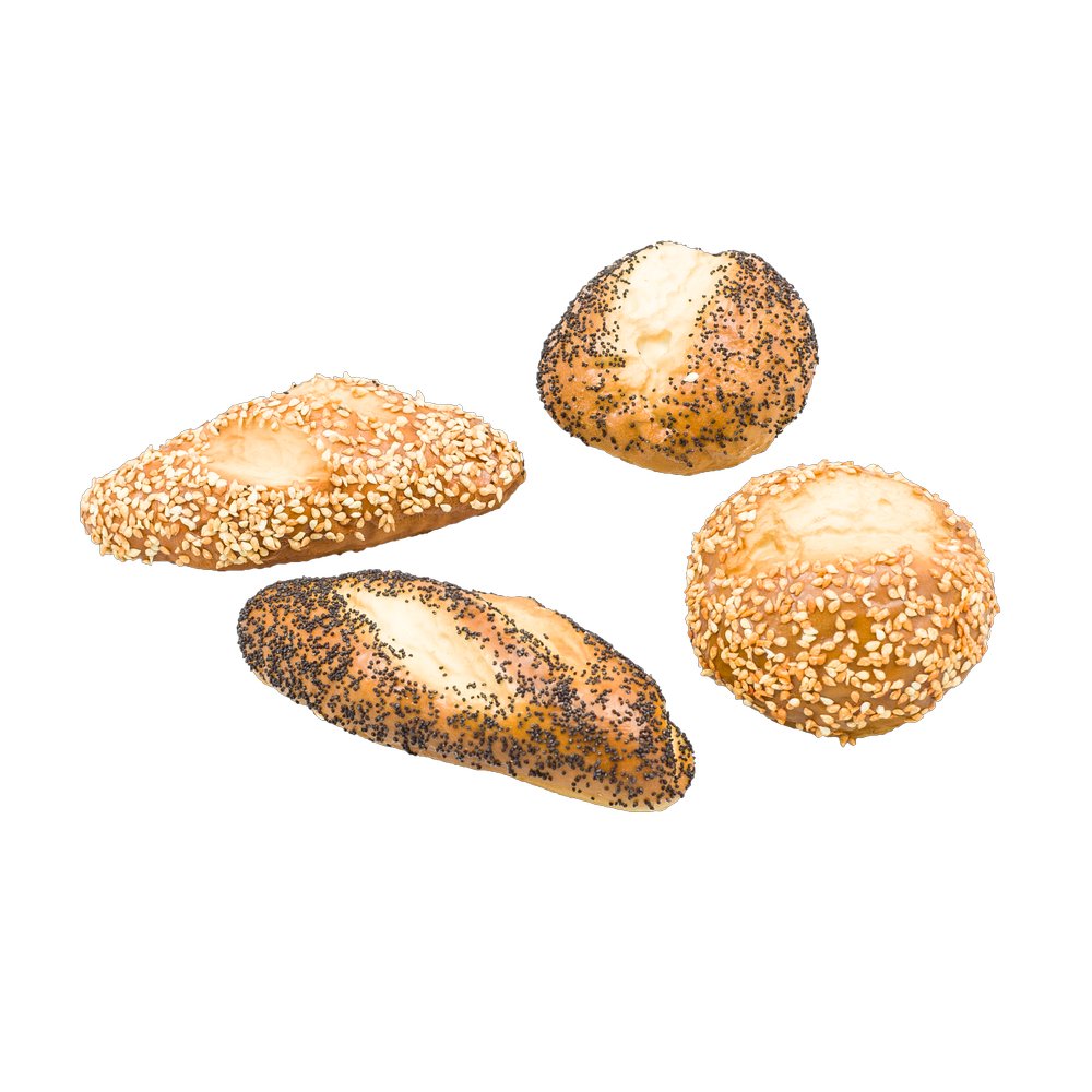 Brötchen Mohn-Sesam 4 Stück Attrappe