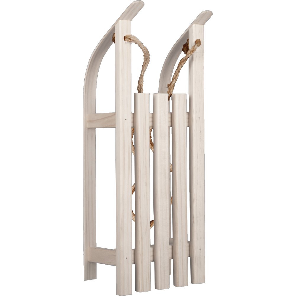 Schlitten aus Holz weiß, 51 x 21 x 11 cm