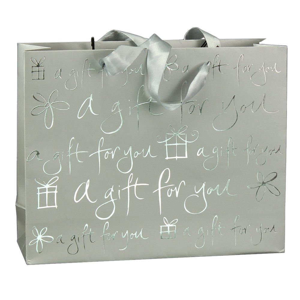 Geschenktasche For You silber, 32 x 26 cm