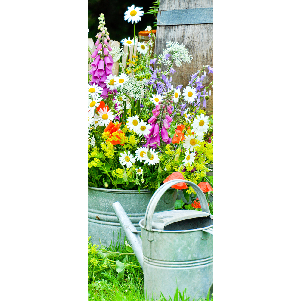 Banner Gartenblumen + Gießkanne 180 cm