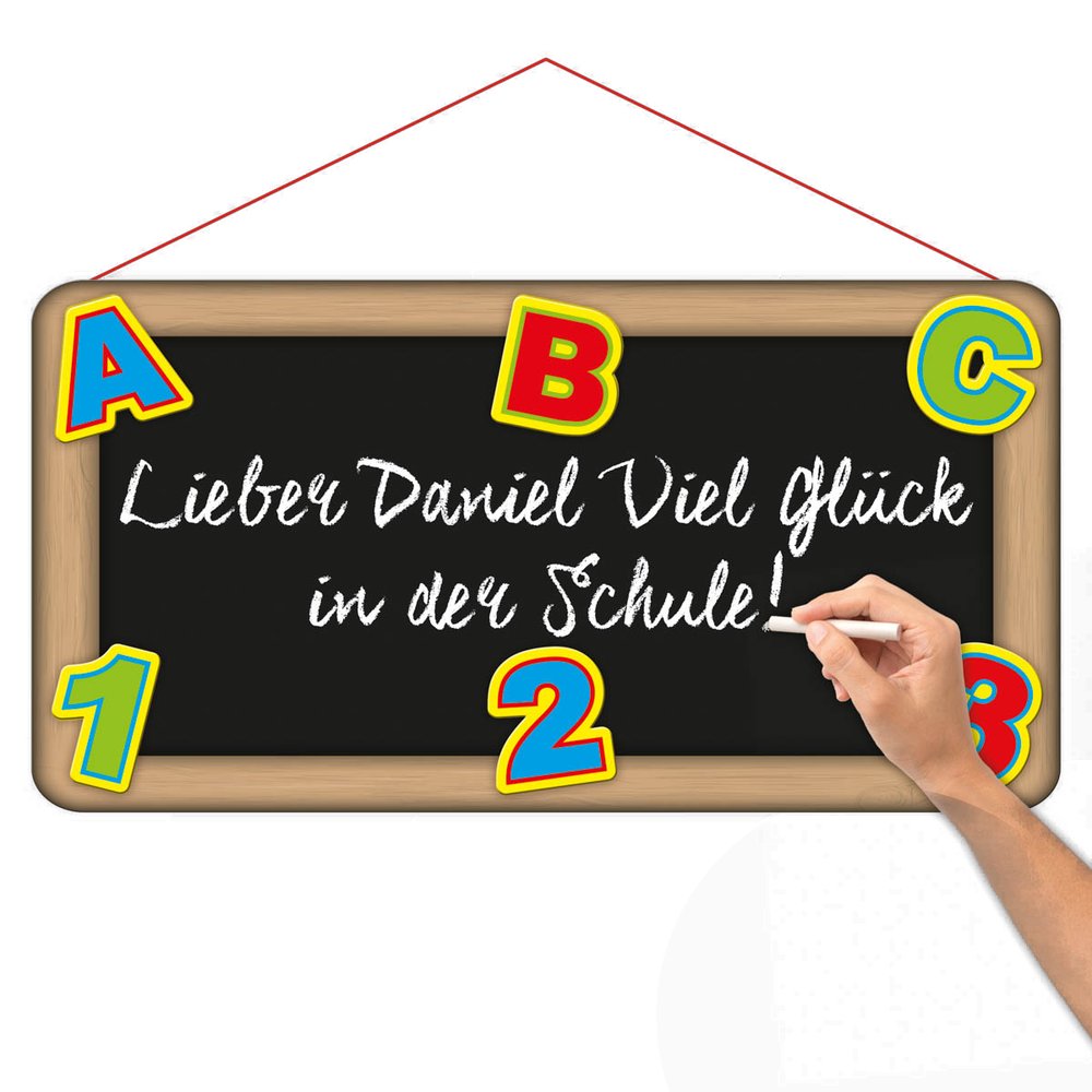 Tafel Schulanfang aus Karton, 55 x 28,5 cm