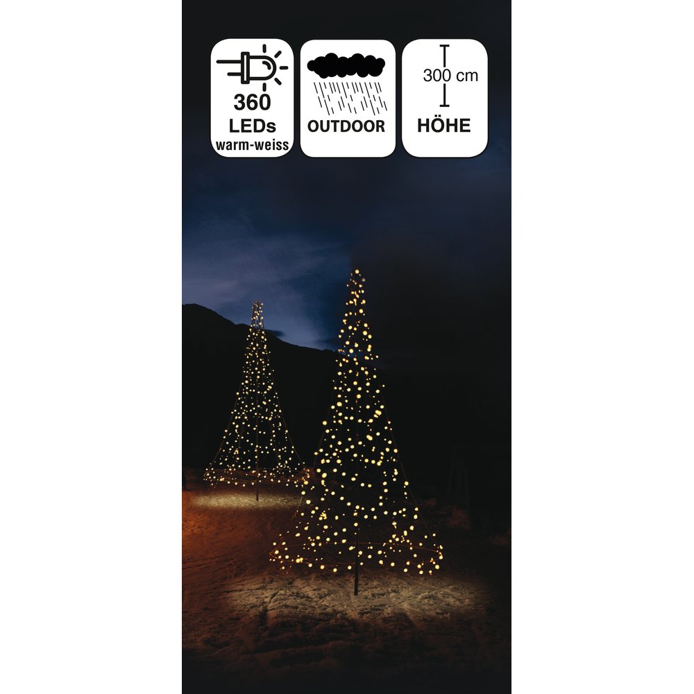 LED-Weihnachtsbaum 360 LEDs warm-weiß,H 300 cm, D 160 cm