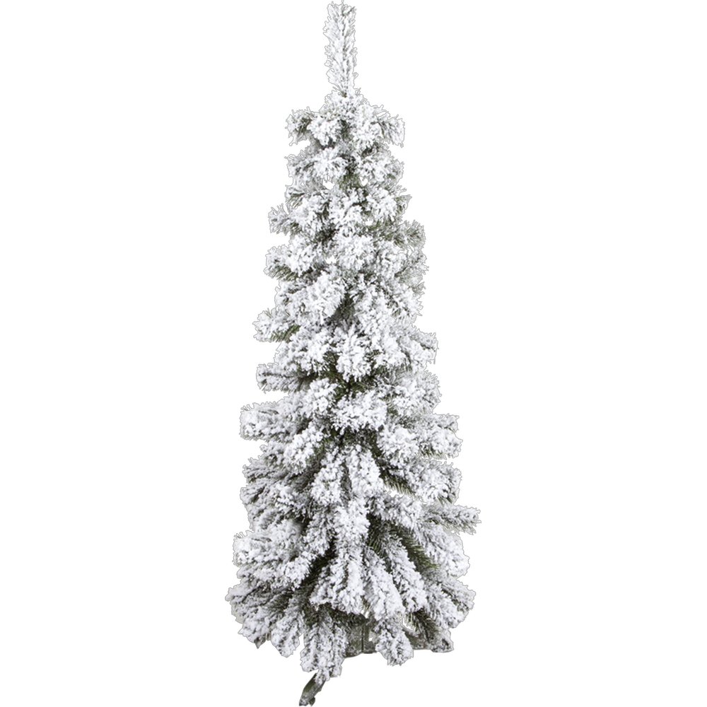 Tanne Oslo schmal beschneit grün/weiß, H120 cm, Ø68 cm