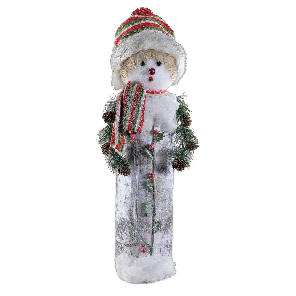 Schneemann auf Baumstumpf, 56 cm