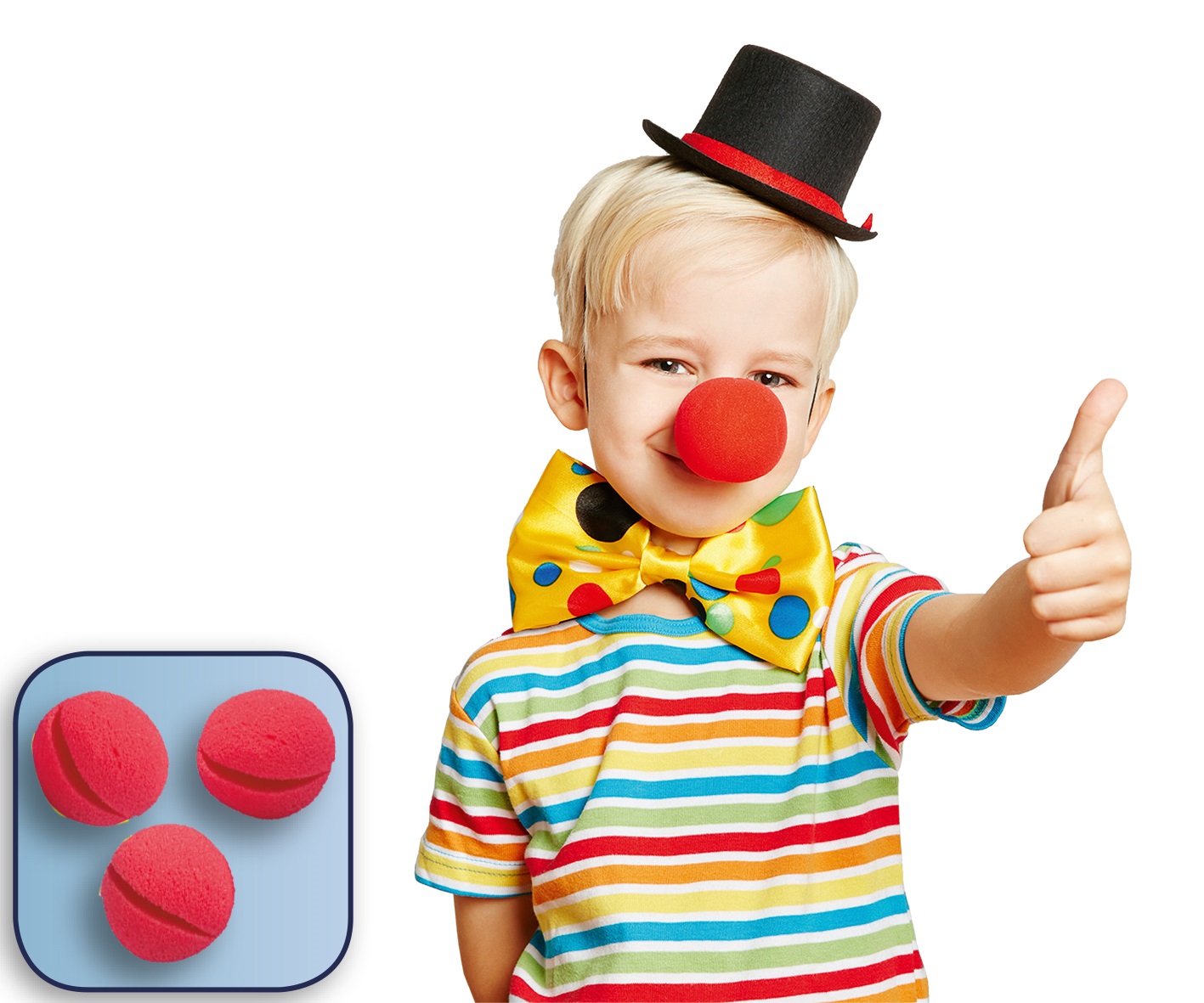 Clown-Nasen 4 Stück rot,Ø 5,5 cm