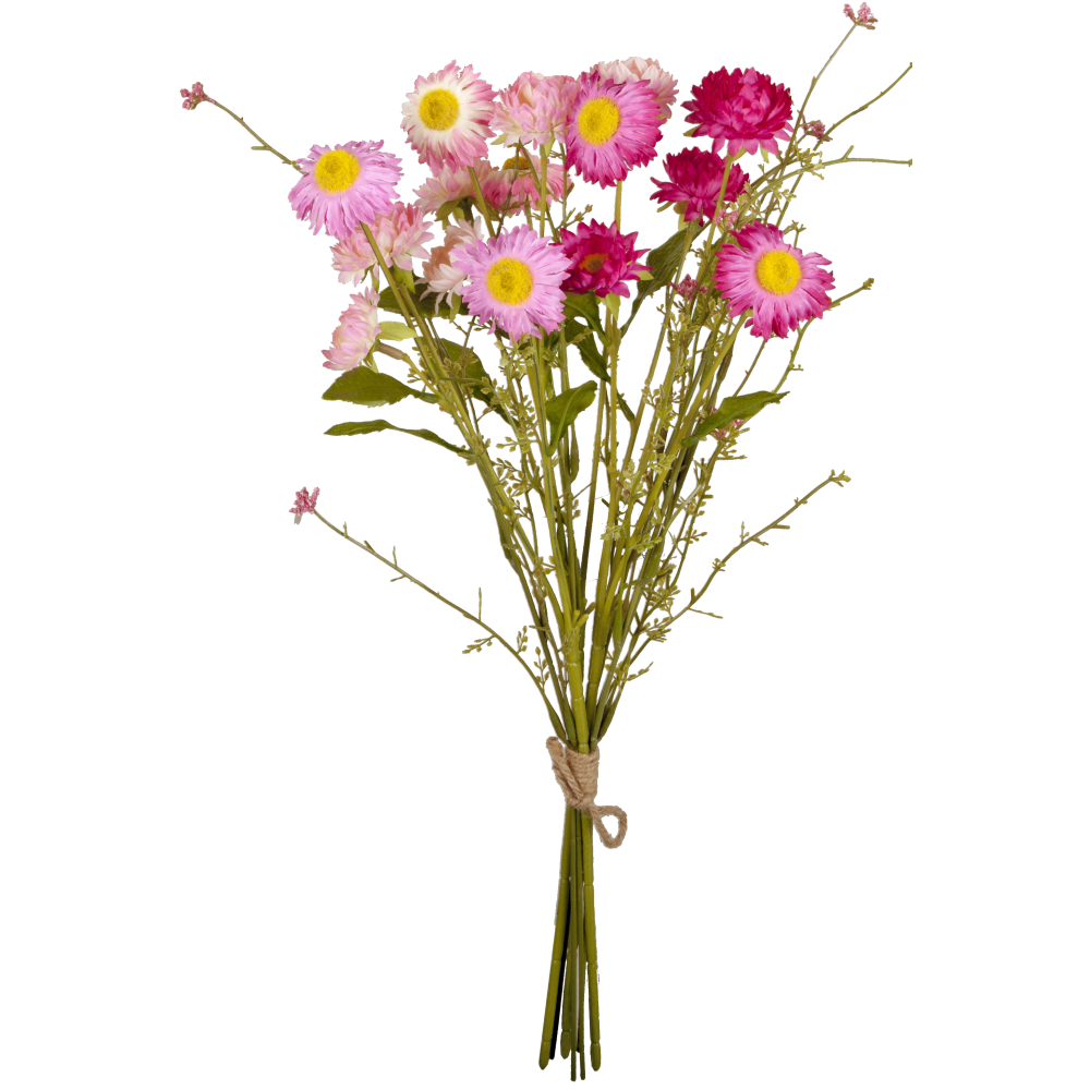 Strohblumen Strauß rosa/pink mix, Ø 25 x H 45 cm