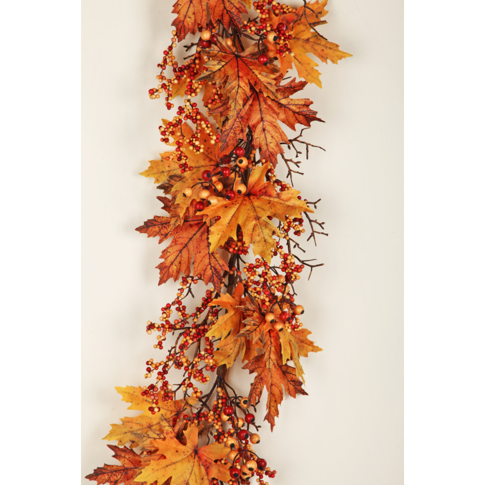 Herbstblätter-Beerengirlande herbstbunt,150 cm