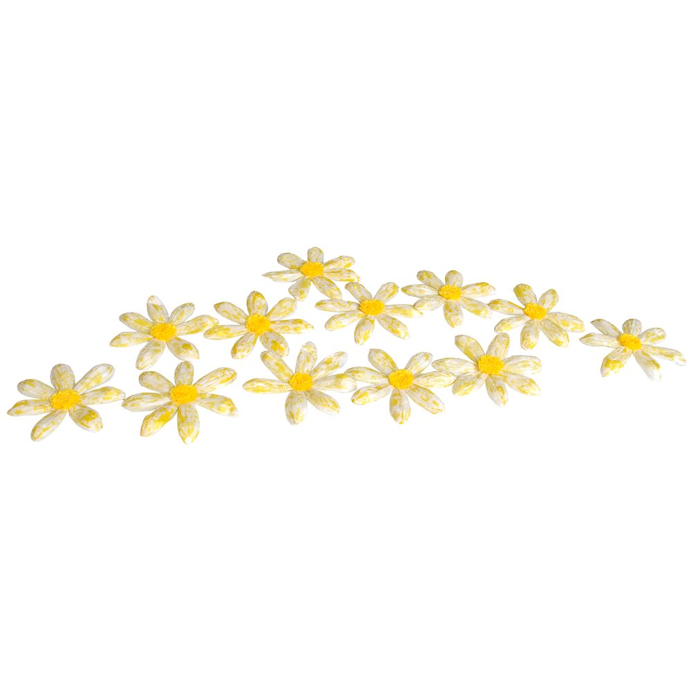 Blüten Paperflorale gelb-weiß, 12 Stück, Ø 12 cm