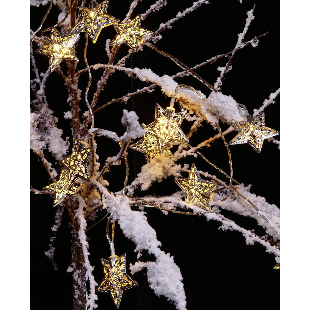 Metallsterne 20 Stück silber, für 5 mm LED-Lichterketten