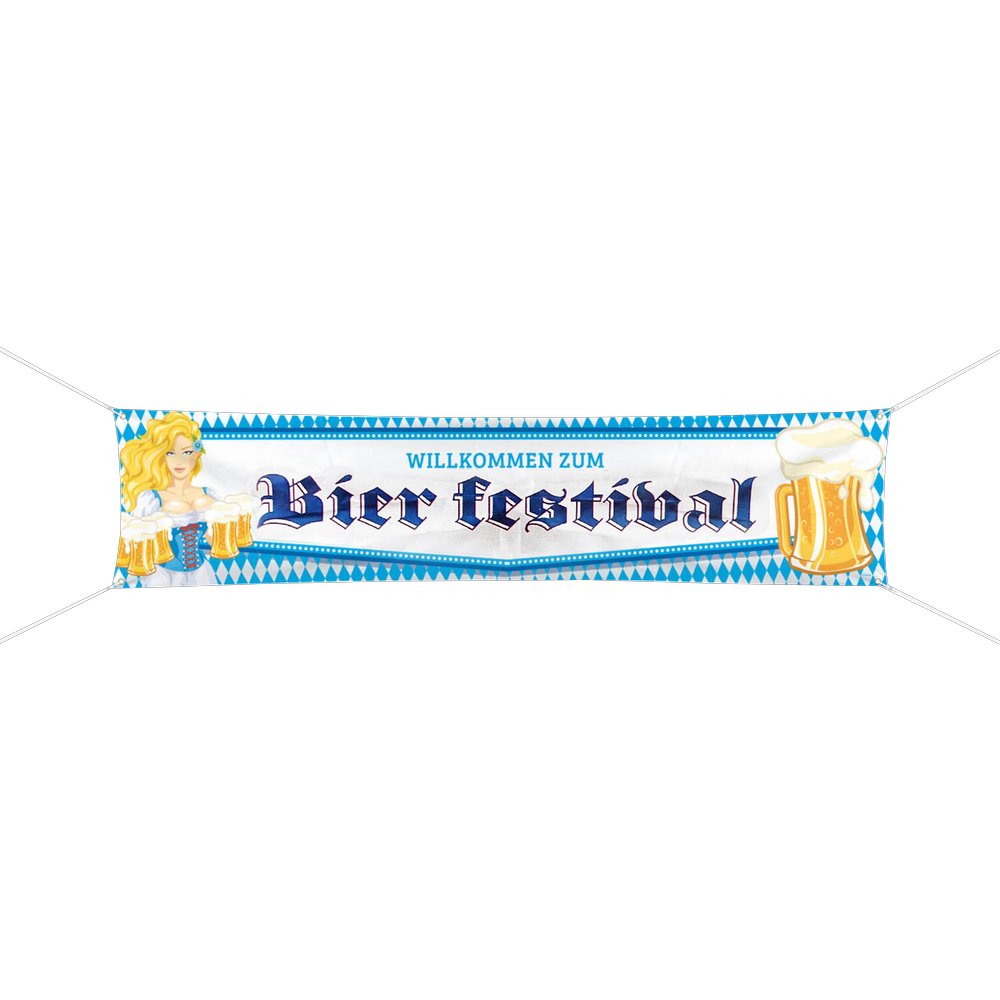 Bayern Banner Bierfestival blau-weiß, 180 x 40 cm