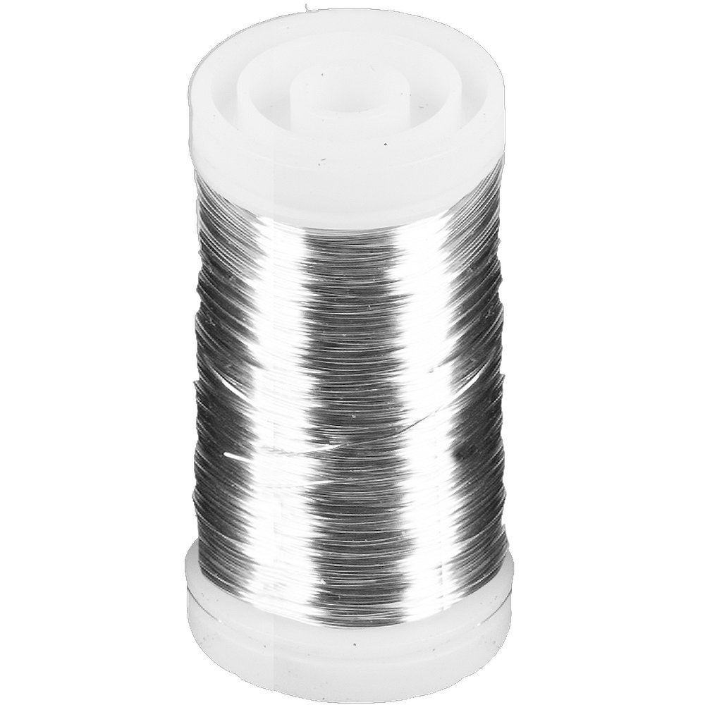Floristendraht auf Spule silber, Ø 0,3 mm, 100 g