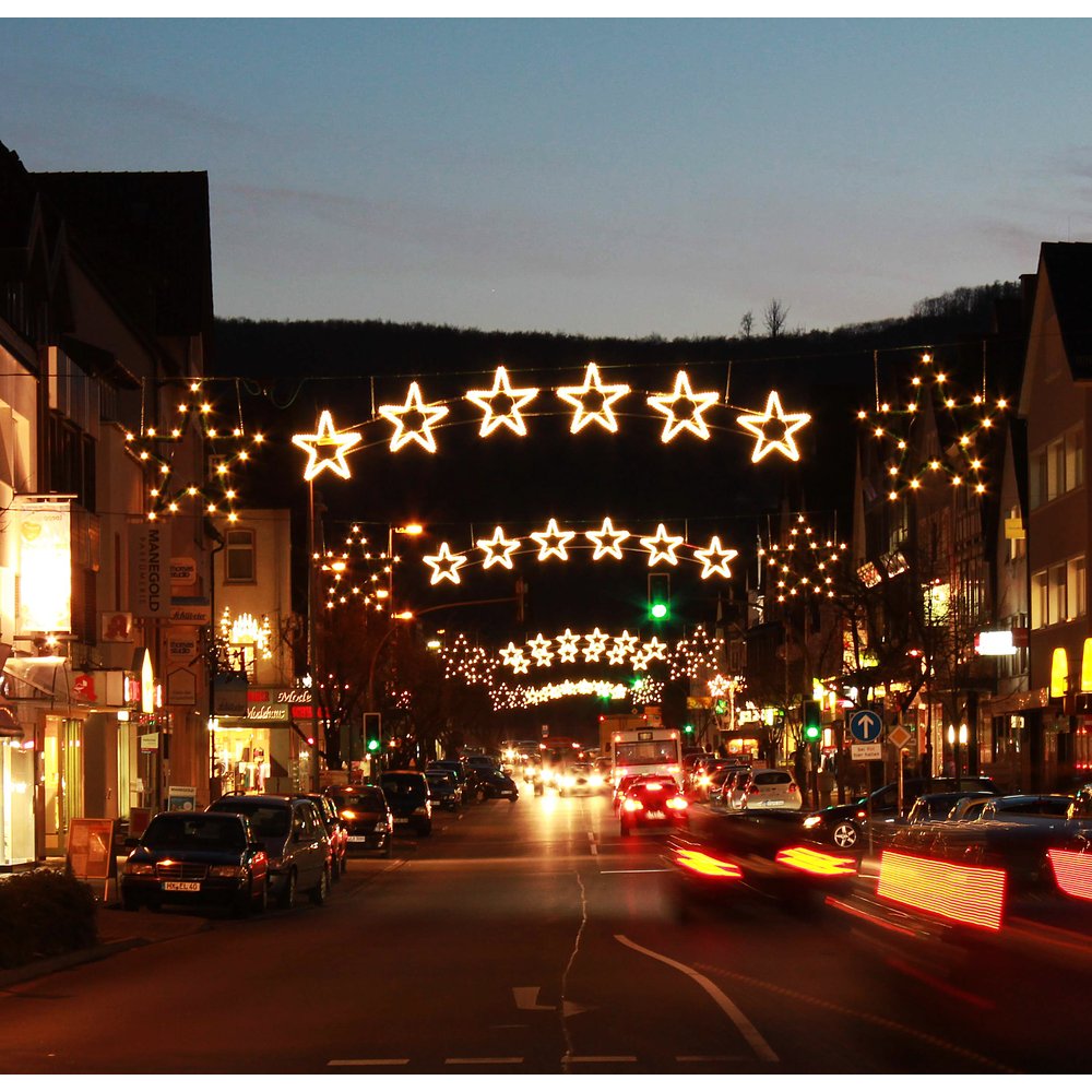 Seilbeleuchtung Sternenbogen 6 warm-weiß, 500 x 100 cm