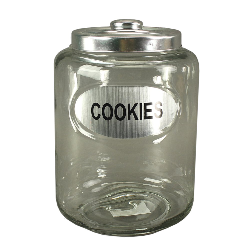Glasdose Cookies klar-silber, H 28 cm
