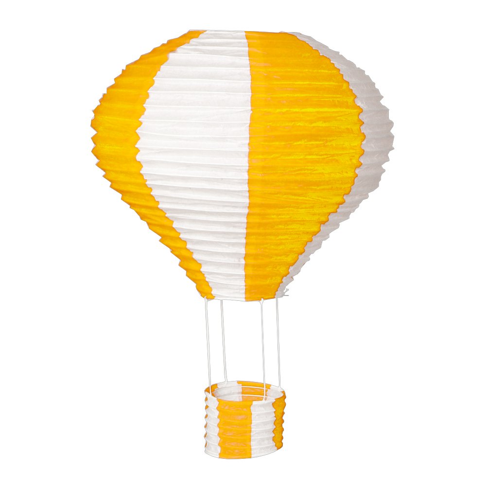 Heißluftballon XL gelb-weiß, Ø 80 x 100 cm