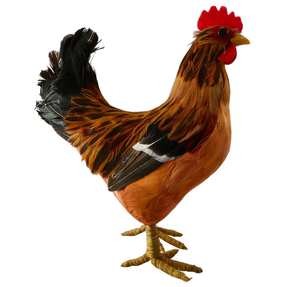 Huhn mit Federn Tierattrappe groß, 24 x 12 x H 28 cm