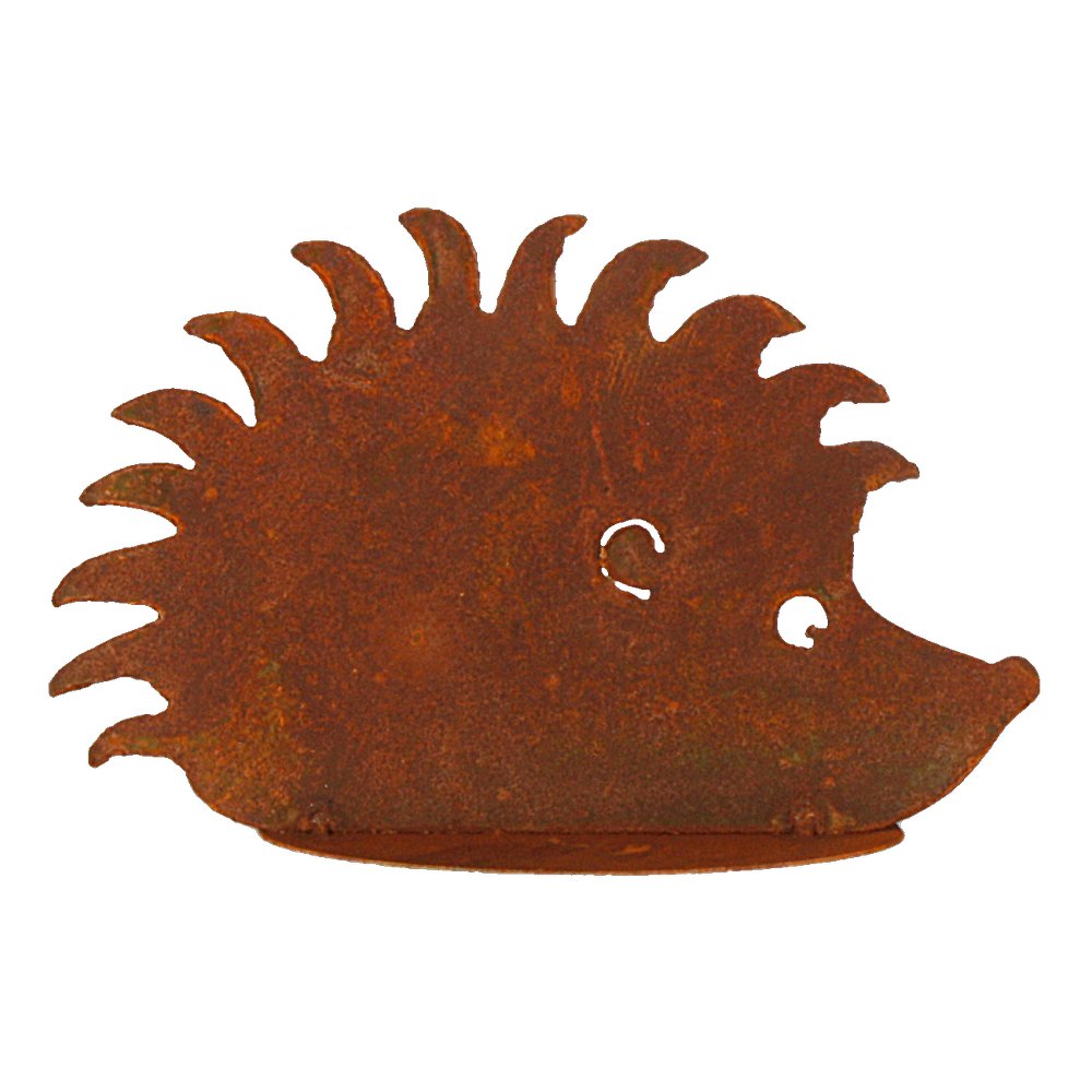 Igel auf Platte Metall/Rosteffekt, 30 x 20 cm