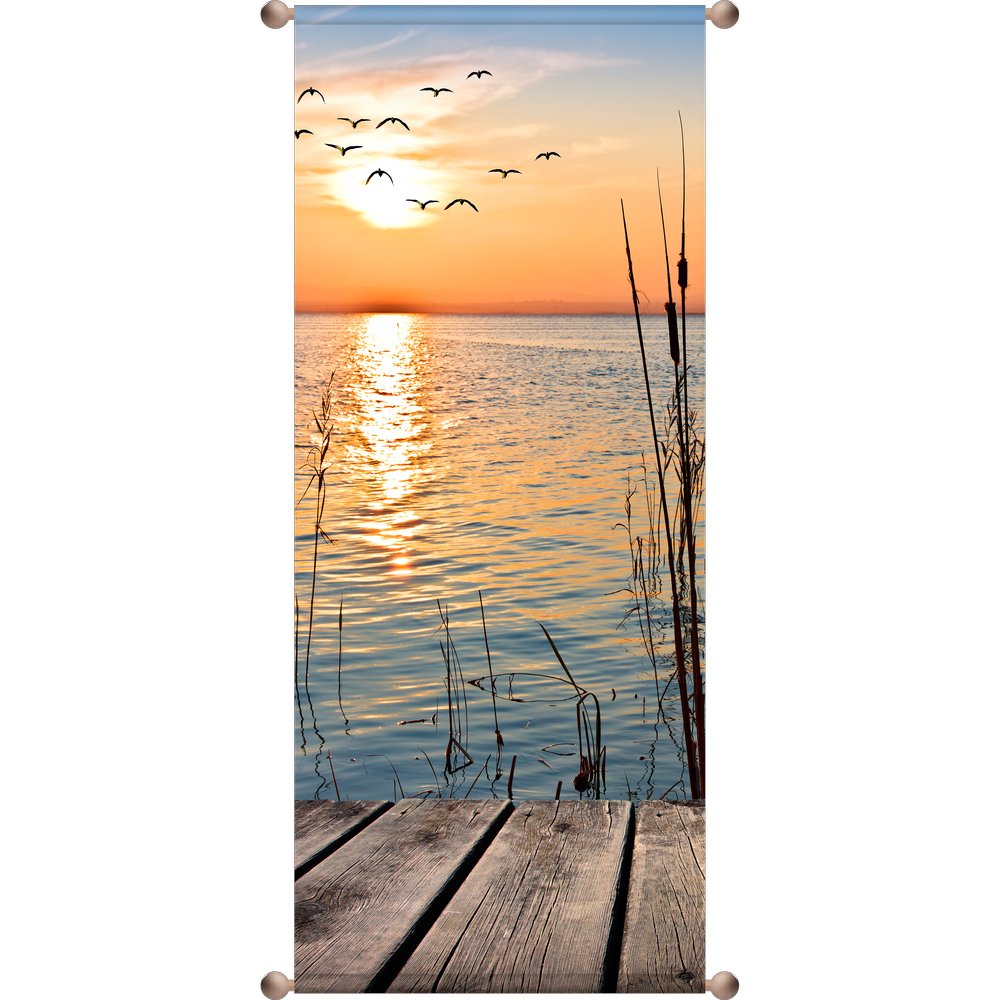 Banner Sonnenuntergang See, 75 x 180 cm