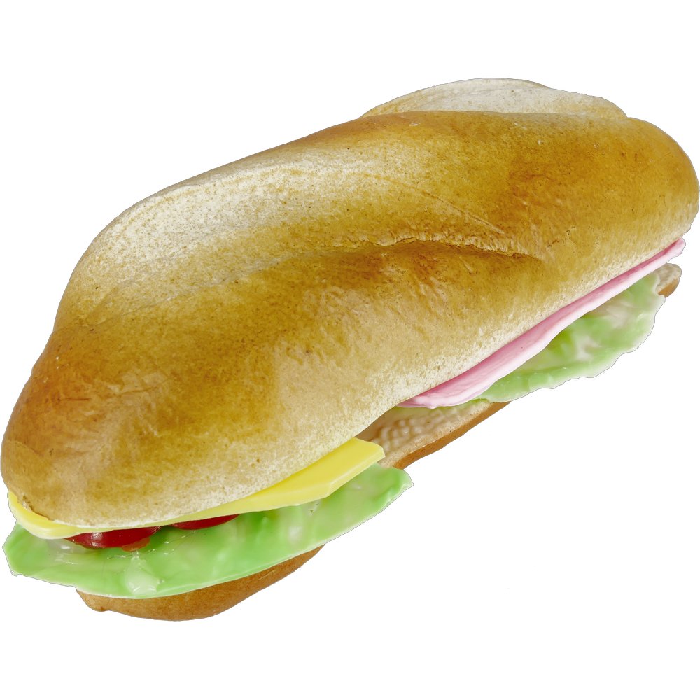 Baguette-Sandwich belegt, Kunststoff, 18,5 x 9 cm