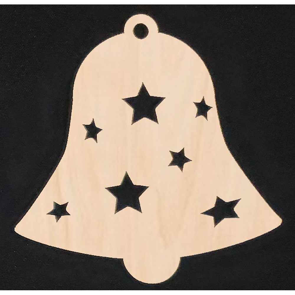 Anhänger Glocke mit Sternen natur, Ø 9,5 cm