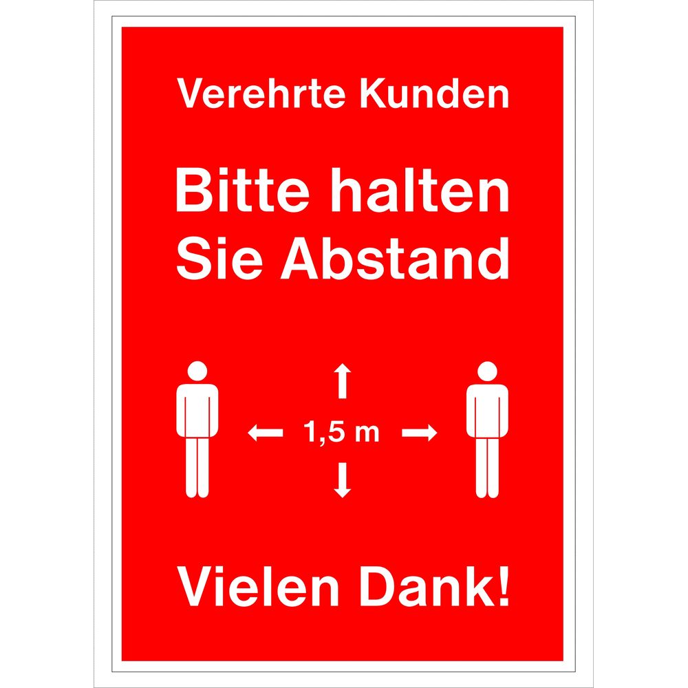 Ankleber Abstand halten A4