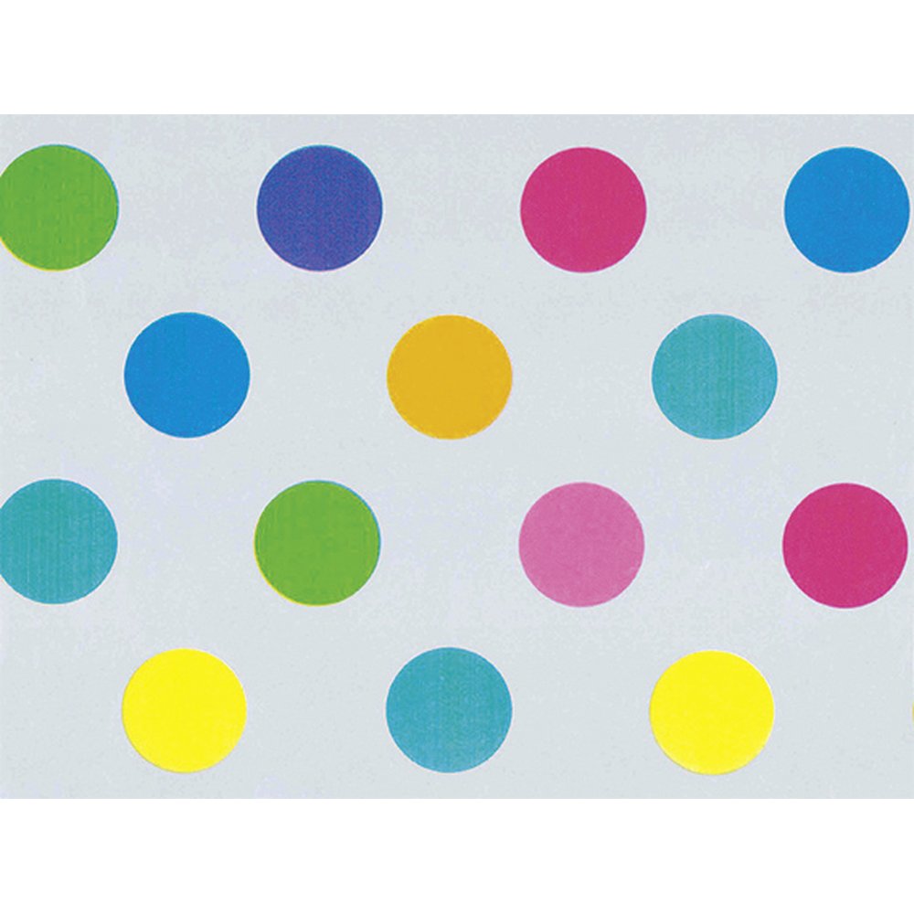 Geschenkpapier Konfetti silber/bunt, 50 cm x 50 m