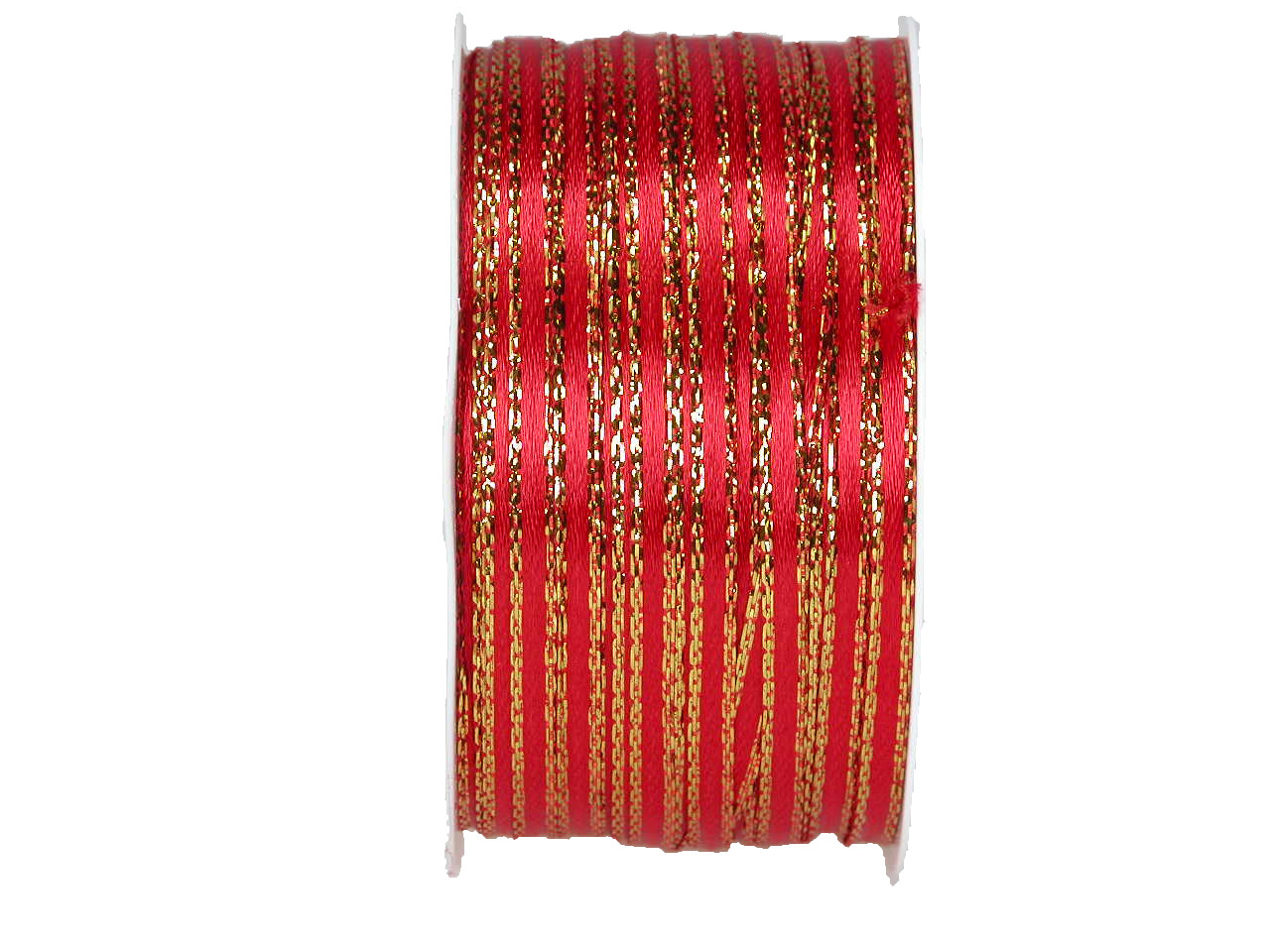 Band Double Face Satin rot/gold,3mm x 50m