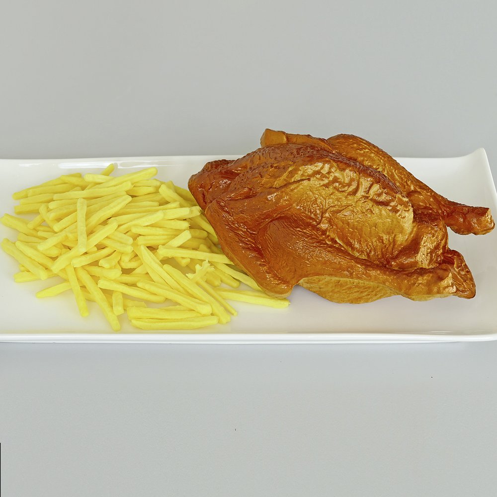 Hähnchen Kunststoff gegrillt, 23 x 14 cm