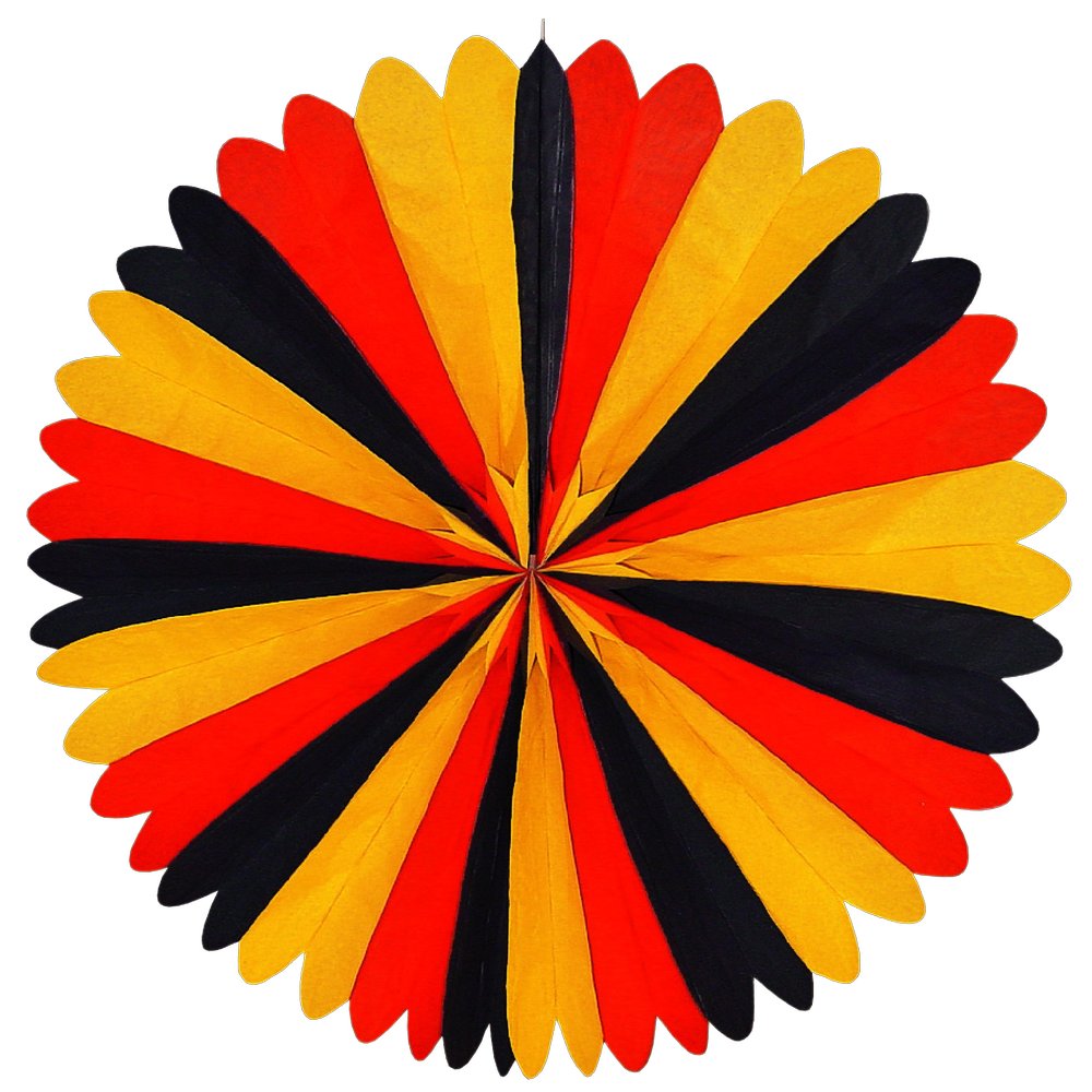 Faltrosette Papier B1 schwarz-rot-gelb Ø 60 cm