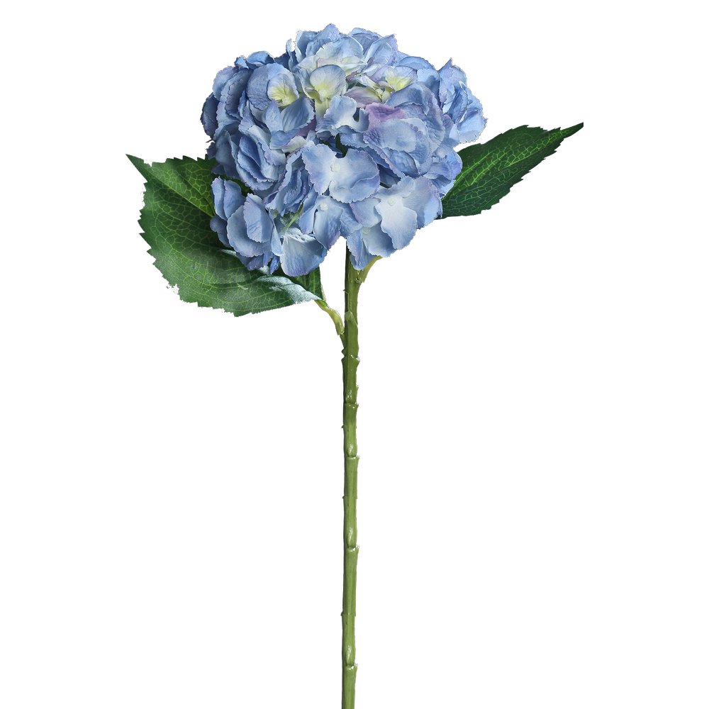 Hortensie mit 3 Blätter blau, 44 cm